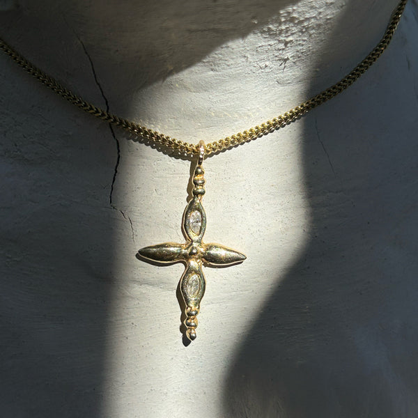 Fleur Cross Necklace