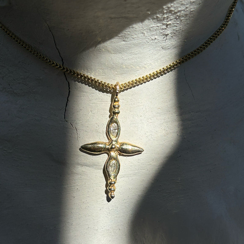 Fleur Cross Necklace
