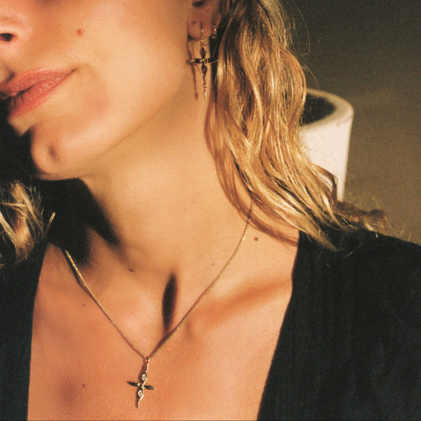 Fleur Cross Necklace