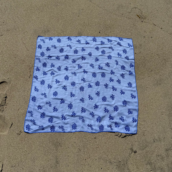 Plumeria Blossom Scarf, Blue