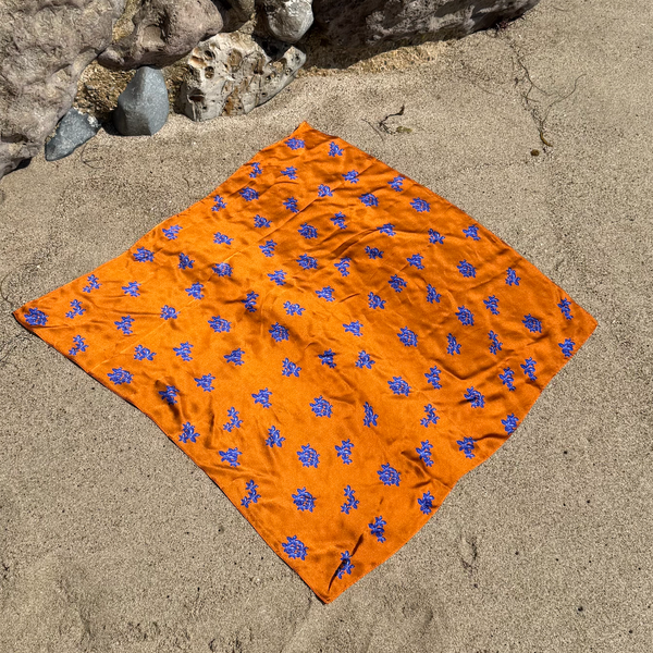 Plumeria Blossom Scarf, Orange
