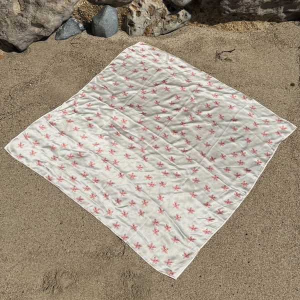 Plumeria Blossom Scarf, Cream