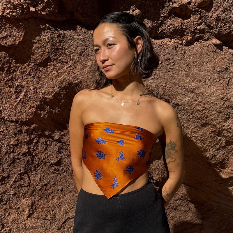 Plumeria Blossom Scarf, Orange