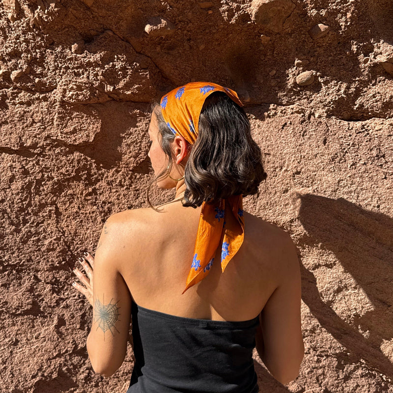 Plumeria Blossom Scarf, Orange
